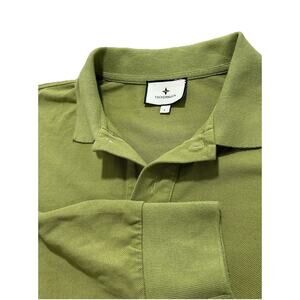 Tuckernuck Women’s L Long Sleeve Pique Holmes Boyfriend Polo Green